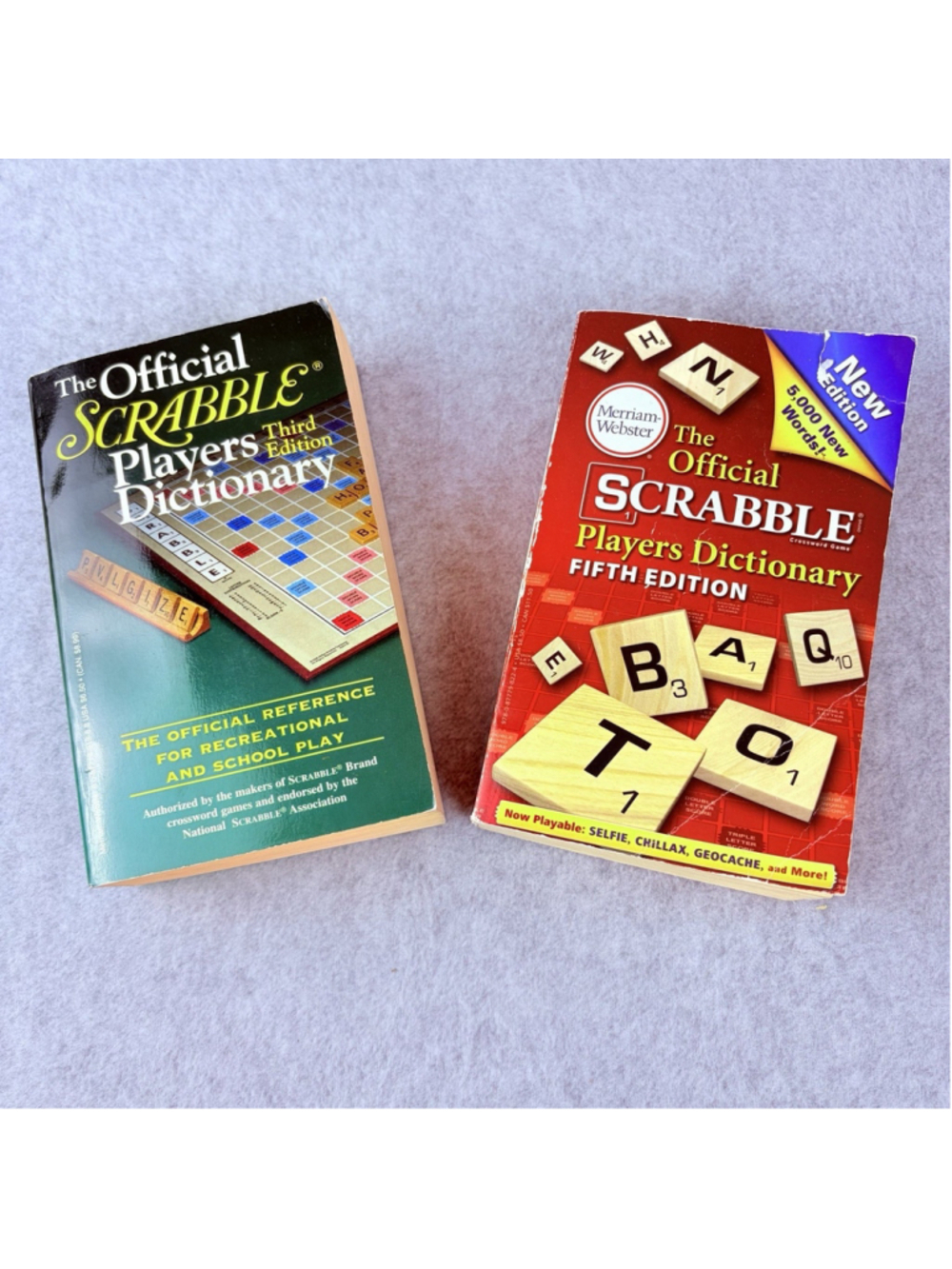 Official SCRABBLE Players Dictionary 3rd & 5th Edition Merriam-Webster PB Lot